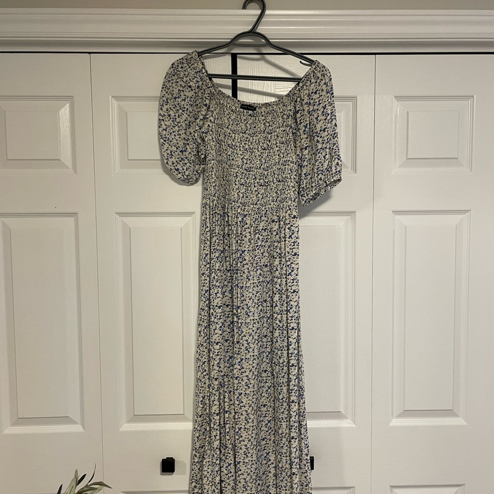 Papermoon Blue and White Floral Maxi Dress